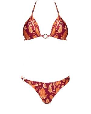 Forever Young the label Neutrals Bordeaux Paisley Bikini Set - Red