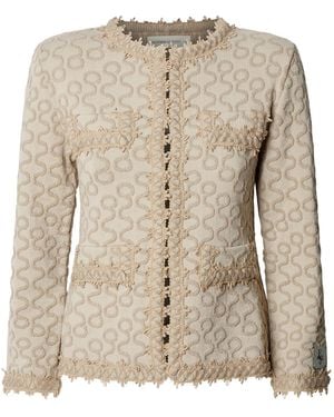 The Extreme Collection Knit Jacket Embroidered - Natural