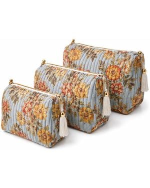 Conscious Yoga Collective The Floral Velvet Travel Set - Blue