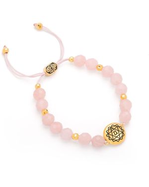 Seven Saints Heart Chakra Rose Quartz Divine Love & Compassion Bracelet - Pink