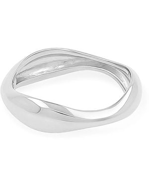 Cote Cache Symmetry Stackable Wave Ring - White