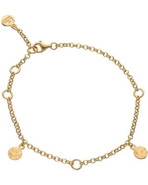 Lily Charmed Plated Three Station Charm Bracelet - Metallic