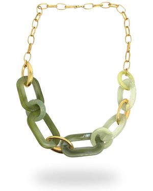 LINYA JEWELLERY Nery Big Circle Necklace - Green