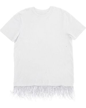 Baé Special Moments T-Shirt Dress With Feathers - White