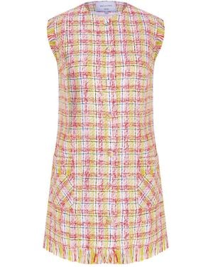 NAZLI CEREN Chloe Cotton Tweed Mini Dress - Pink