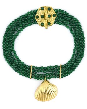 Maison Soula Seashell Jasper Choker - Green