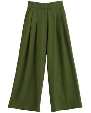 Louche Tyler Pleat Front Wide Leg Trouser - Green