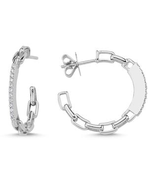 Ecce | Artisan Diamonds 14K Solid Diamond Chain Earring - Metallic