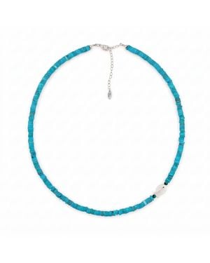 Kris Nations Mother Of Pearl Fish Necklace - Blue