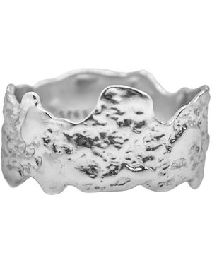 Aaria London Lava Textured Ring - Metallic