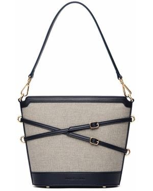 Owlish Studio Glacier Canvas Vegan Leather Bucket Bag - Grey