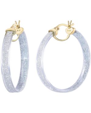 Gold & Honey Glitter Hoop Earrings - Metallic