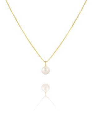 Arctic Fox & Co. Single Pearl Chain Necklace - Metallic