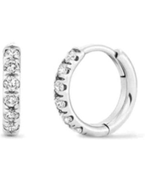Dinny Hall Mini Lab-Grown Diamond Huggie Hoops - White