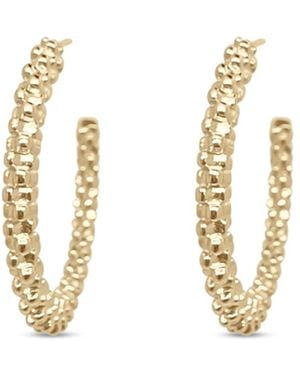 Clemence Wren Statement Bobble Textured Hoops - Metallic