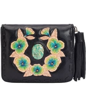 Jodi Lee Charm Pansy Mini Wallet - Black