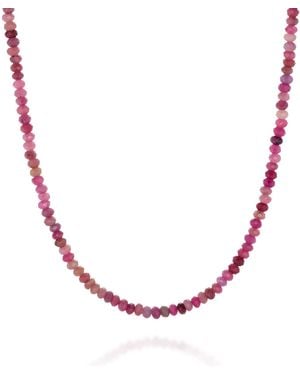 Nellou Jewellery Ruby Mini Bead Necklace - Pink