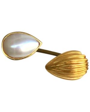 Christina Greene Divine Duo Wrap Ring With Pearl - Metallic