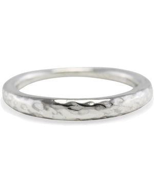 Isla Silver Hammered Sterling Ring - White