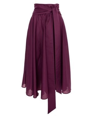 IPANOMI Long Cloche Skirt With High Waist Made Of Tana Lawn Cotton - Purple