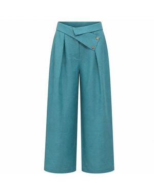 Lumina Eligma The Wrapline Linen Trouser - Blue
