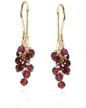MOUNIR LONDON Garnet Cluster Drop Earrings - Red