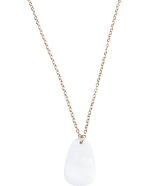 LIKHÂ Mother-Of-Pearl Trapezoid Necklace With Rose Chain - Metallic