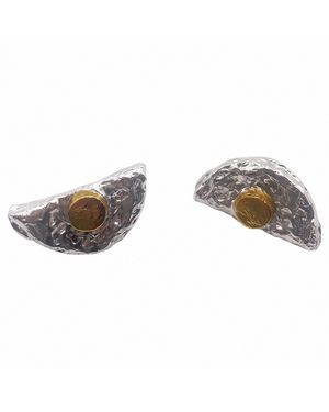 Moca Jewellery Half Moon Earrings - Metallic