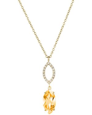 Augustine Jewels Citrine & Diamond Necklace - Metallic