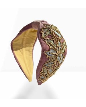 VETKA Neutrals Velvet Headband Dreamlight Tiara - Brown