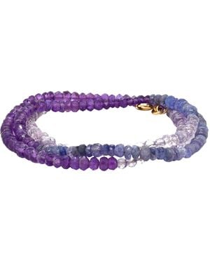 Lori Kaplan Design Triple Wrap Tanzanite Amethyst Bracelet Or Necklace - Purple
