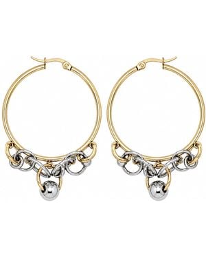 Kirei Gravity Oversized Two Tone Hoop Earrings - Metallic