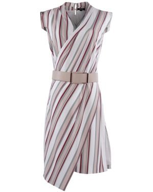 Smart and Joy Crossed Panels Tailor Dress - Purple