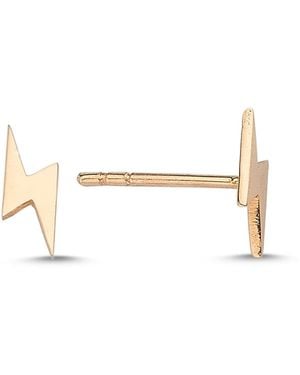 Ecce | Artisan Diamonds Single 14K Lightning Earring - White