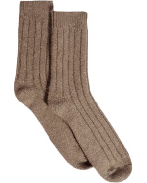 Justlove Neutrals Cashmere Socks Natural - Brown
