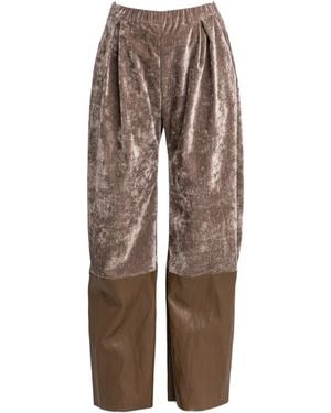 ARTISTA Neutrals Seal Wide Leg Velvet Trousers - Brown