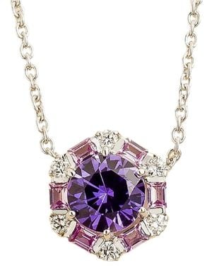 Juvetti Melba Necklace Set With Sapphire, Sapphire & Diamond - Purple