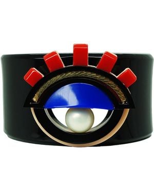 Gissa Bicalho Handmade Acrylic Bracelet Eye - Black