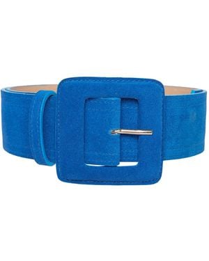 BeltBe Suede Square Buckle Belt - Blue