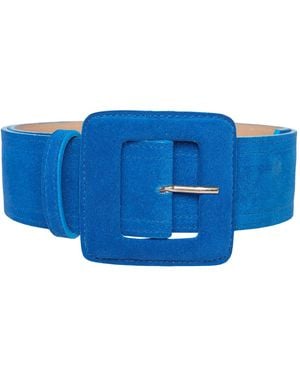 BeltBe Suede Square Buckle Belt - Blue