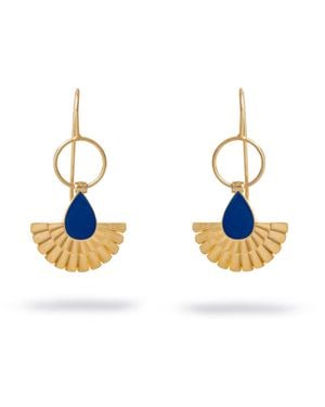 Ebru Jewelry Mystic Ra Enamel Vermeil Earrings - Blue