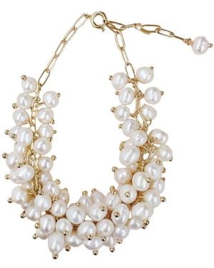 Angel Barocco Various Sized Ivory Pearls Bracelet - Metallic