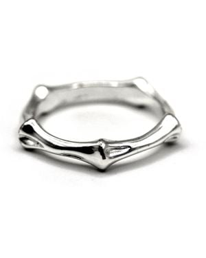 VicStoneNYC Fine Jewelry Unique Timeless Bone Texture Ring For - Metallic