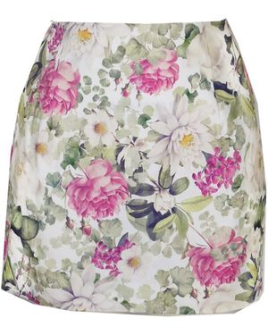 Flora by Alexandria Claudia Floral Mini Skirt - Gray