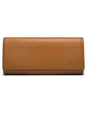 Lovard Neutrals Tan Leather Clutch With Hardware - Brown