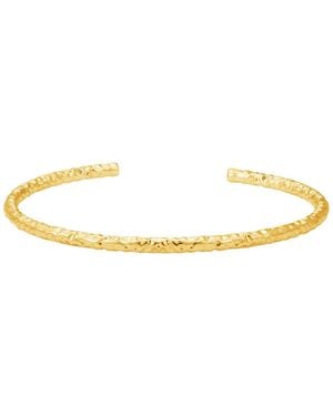 Nazzar Slim Hammered Cuff Bangle - Metallic