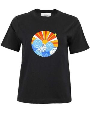 blonde gone rogue Sunset Graphic Print T-Shirt, Organic Cotton - Black