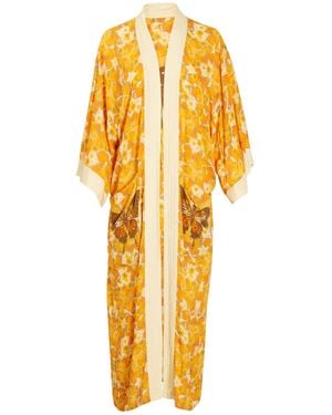 Henelle Neutrals Laurel Canyon Kimono - Yellow
