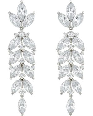 Maison De Gala Crystal Vine Drop Earrings - White