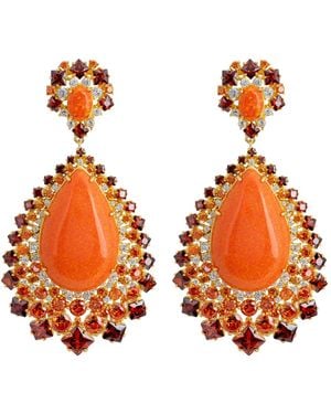 LÁTELITA London Gabriela Fire Opal Drop Earrings - Orange